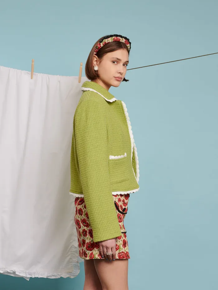 Womenswear Jackets Sister Jane Matilda Tweed Jacket Lime Green