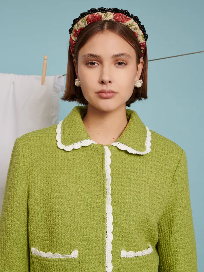 Womenswear Jackets Sister Jane Matilda Tweed Jacket Lime Green