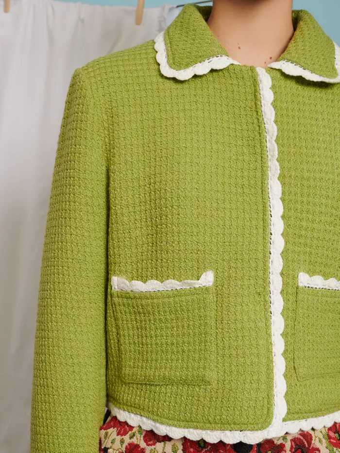 Womenswear Jackets Sister Jane Matilda Tweed Jacket Lime Green