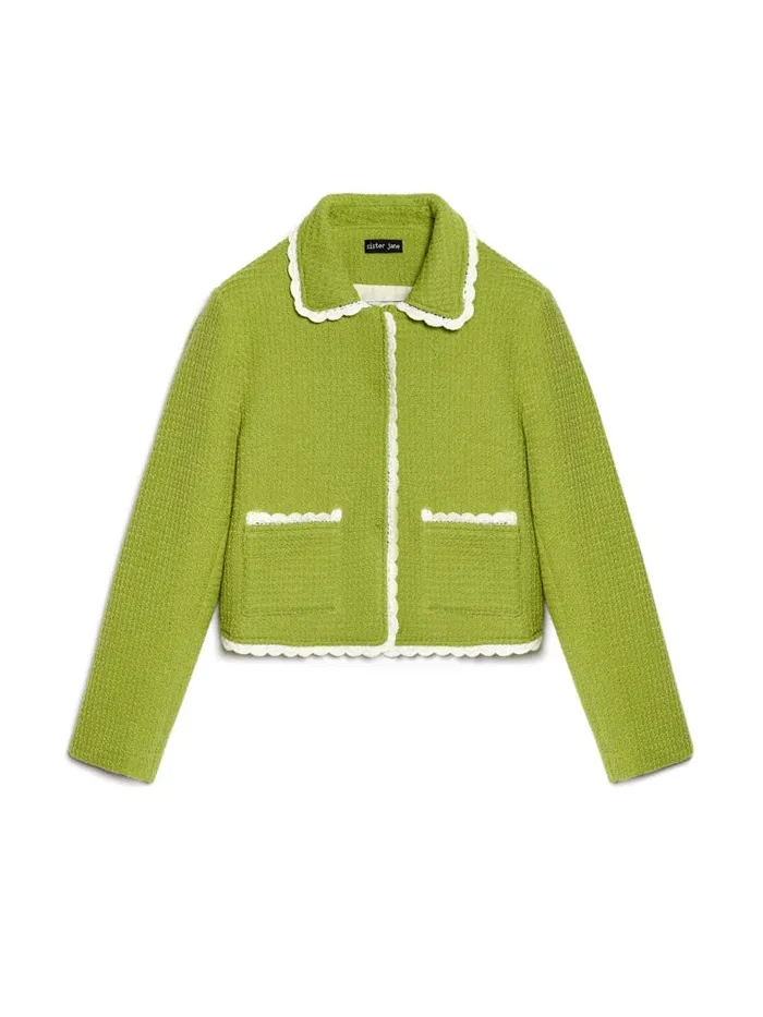 Womenswear Jackets Sister Jane Matilda Tweed Jacket Lime Green