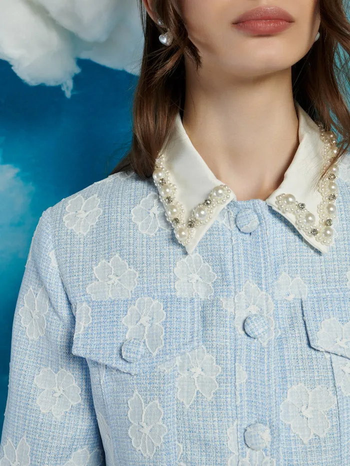 Womenswear Jackets Sister Jane Rodeo Tweed Jacket Pastel Blue