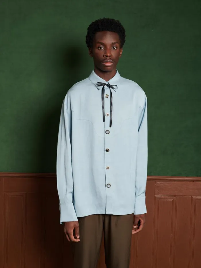 Womenswear Tops Sister Jane Arlo Button Shirt Cornflower Bue
