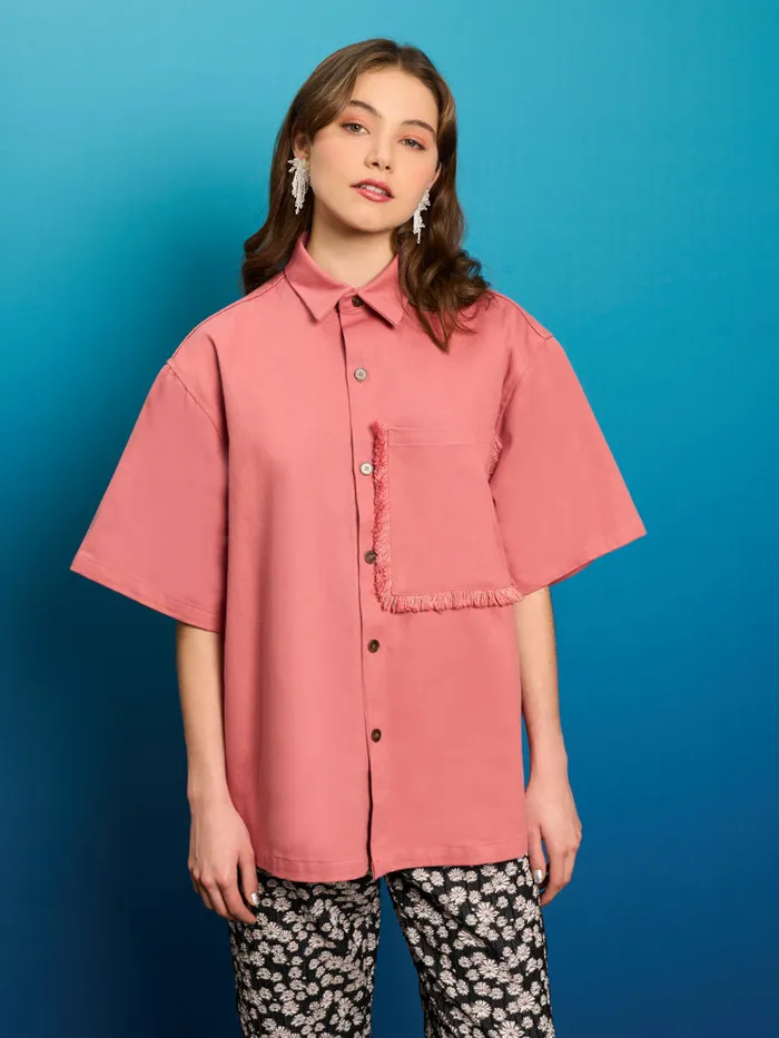Womenswear Tops Sister Jane Cole Pocket Boxy Shirt Blush Pink