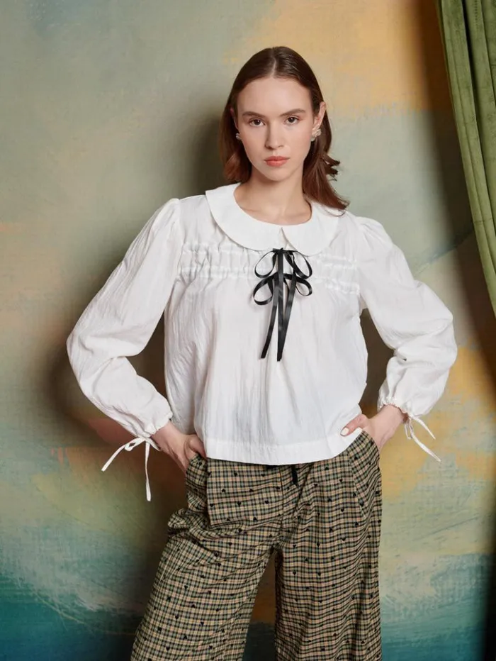 Womenswear Tops Sister Jane Dove Drawstring Top Pearl White