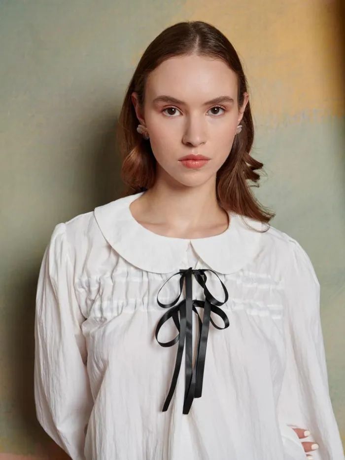 Womenswear Tops Sister Jane Dove Drawstring Top Pearl White