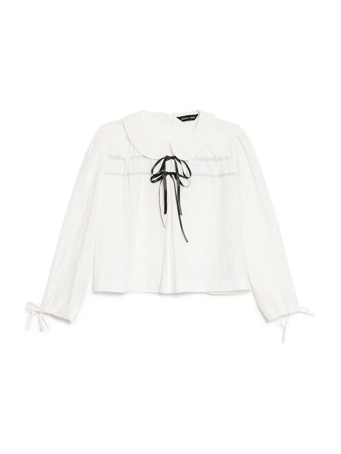 Womenswear Tops Sister Jane Dove Drawstring Top Pearl White