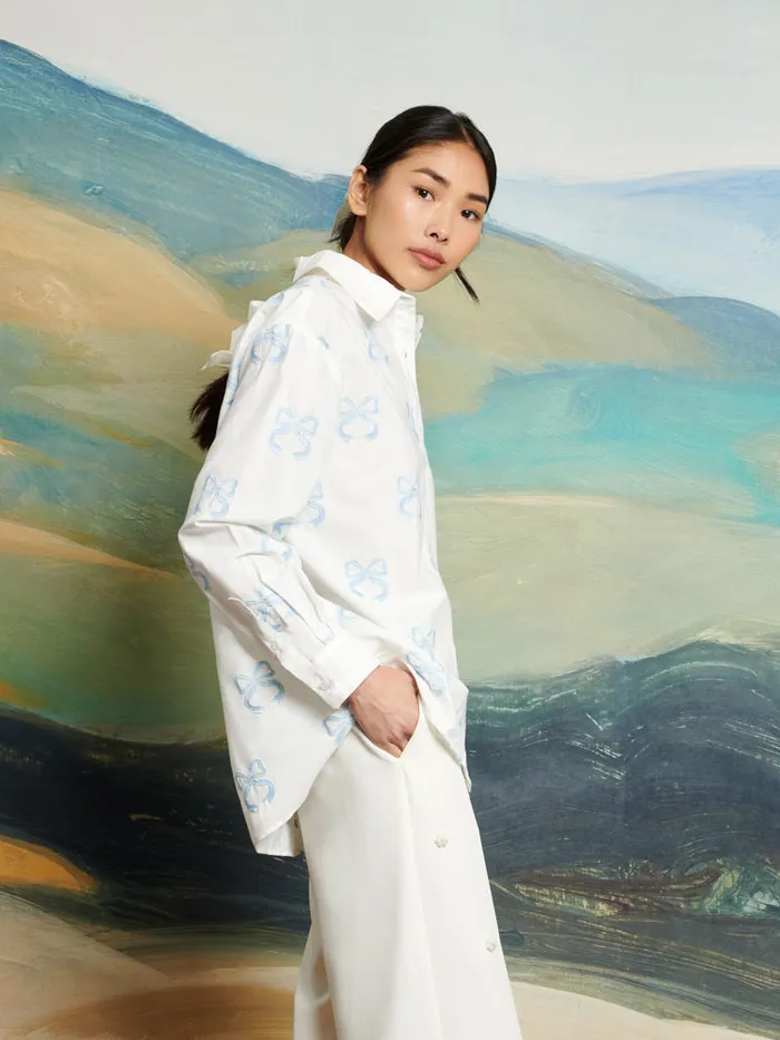 Womenswear Tops Sister Jane DREAM Cassia Embroidered Shirt Pearl White