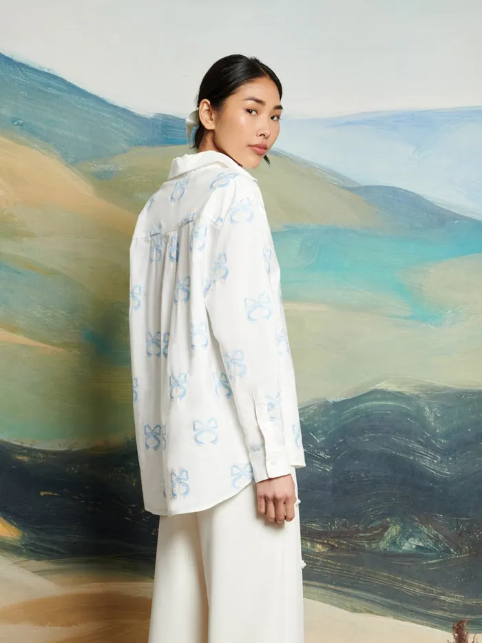Womenswear Tops Sister Jane DREAM Cassia Embroidered Shirt Pearl White