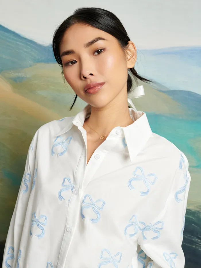Womenswear Tops Sister Jane DREAM Cassia Embroidered Shirt Pearl White