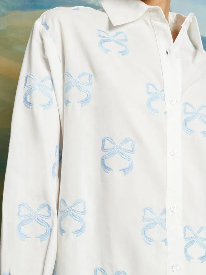 Womenswear Tops Sister Jane DREAM Cassia Embroidered Shirt Pearl White