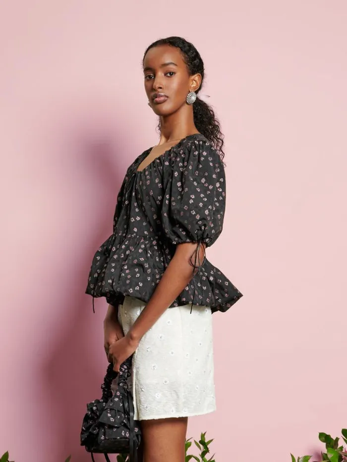 Womenswear Tops Sister Jane DREAM Pepper Floral Top Pink Folral Black