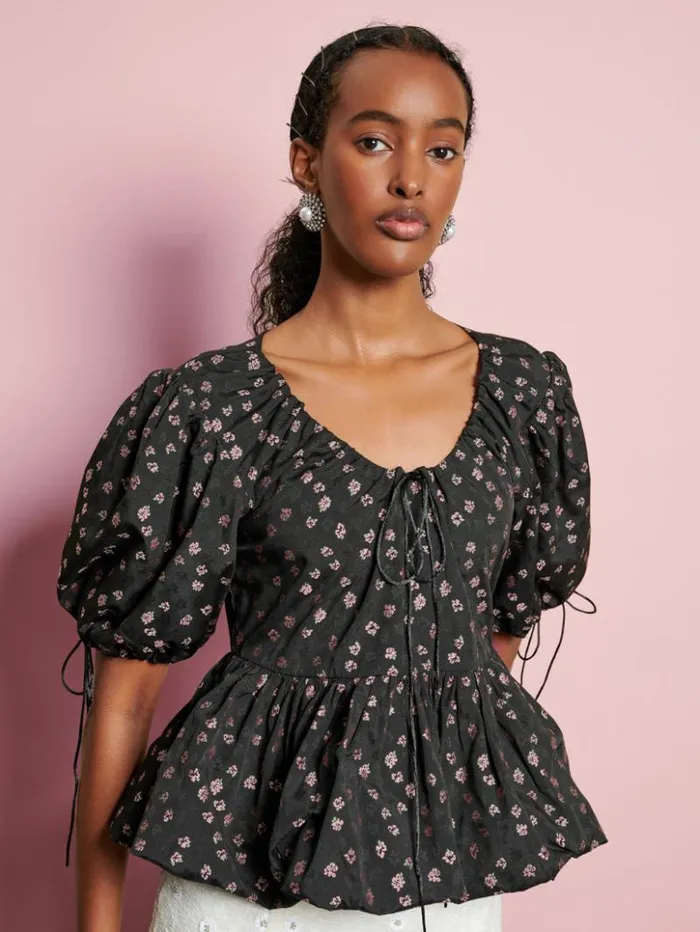 Womenswear Tops Sister Jane DREAM Pepper Floral Top Pink Folral Black