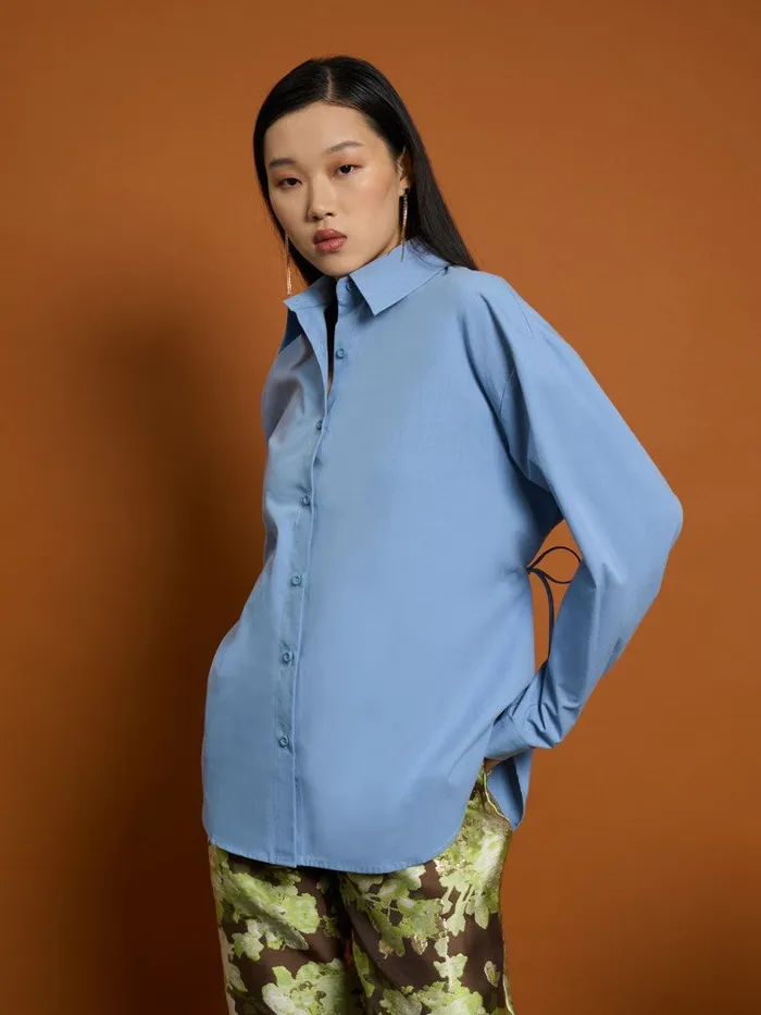 Womenswear Tops Sister Jane Ghospell Astin Eyelet Shirt Stone Blue