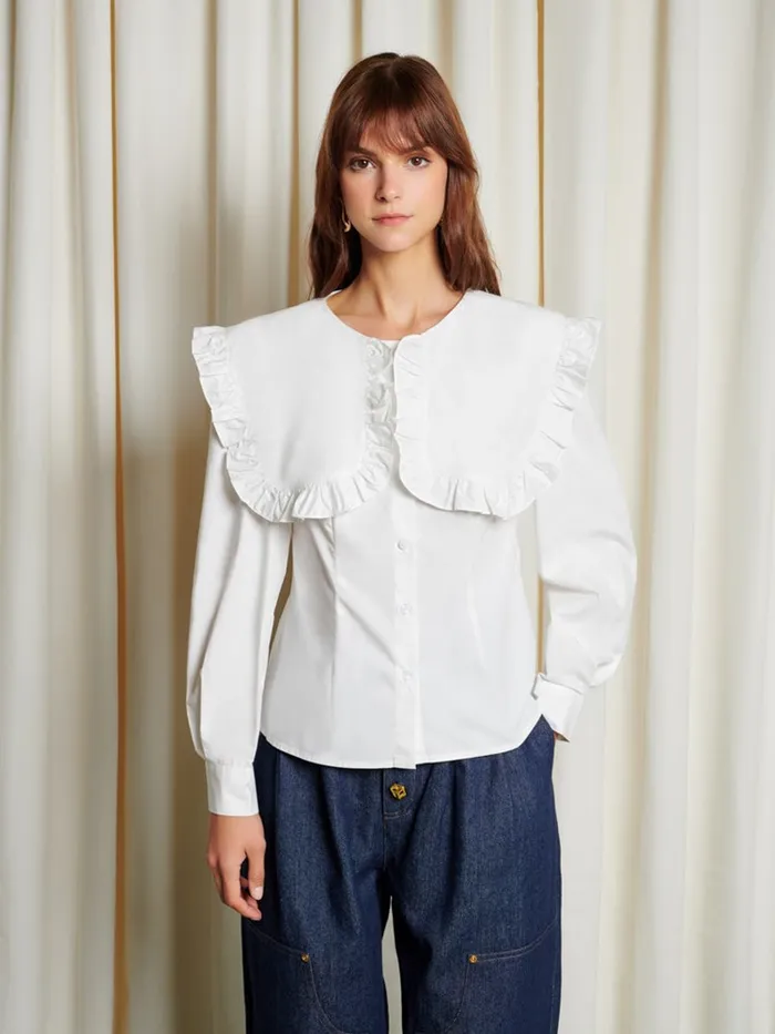 Womenswear Tops Sister Jane Ghospell Christy Collar Blouse Pearl Ivory