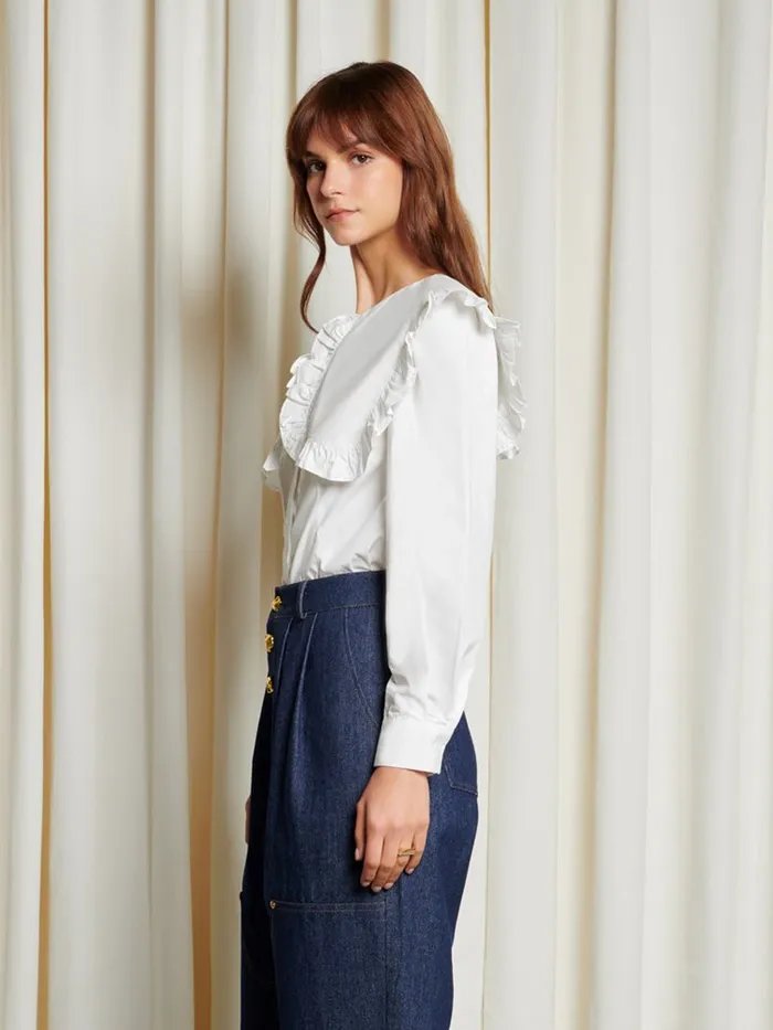 Womenswear Tops Sister Jane Ghospell Christy Collar Blouse Pearl Ivory