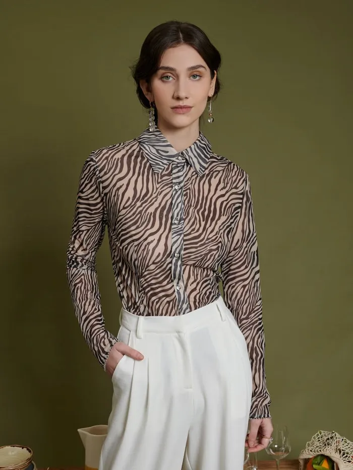 Womenswear Tops Sister Jane Ghospell Elise Mesh Shirt Rosewood Brown