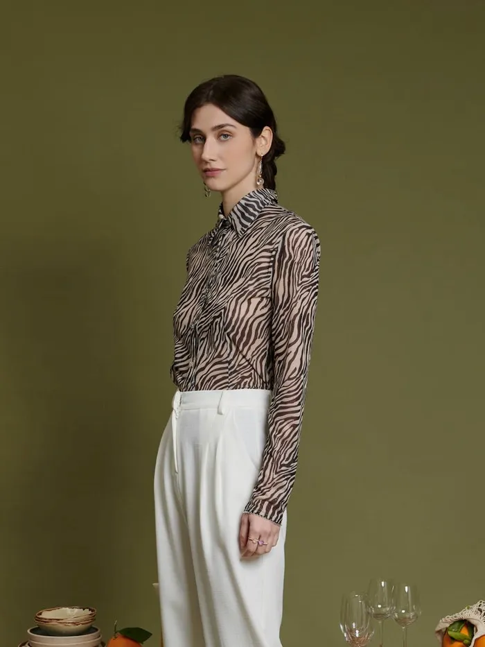 Womenswear Tops Sister Jane Ghospell Elise Mesh Shirt Rosewood Brown