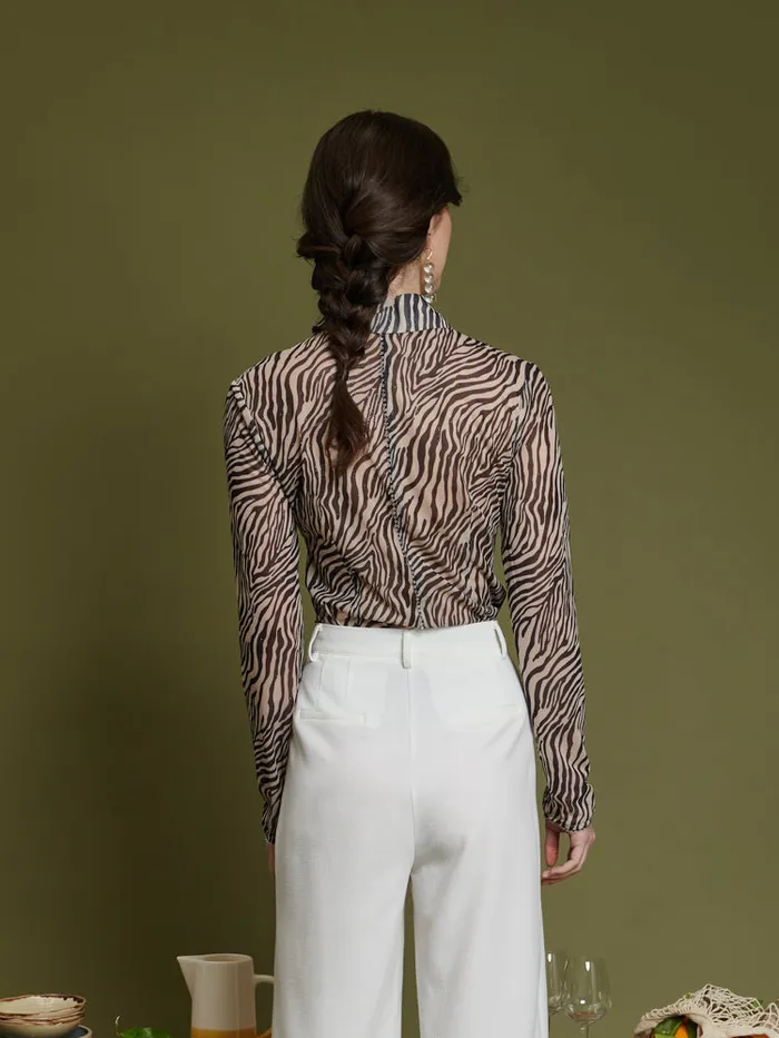 Womenswear Tops Sister Jane Ghospell Elise Mesh Shirt Rosewood Brown