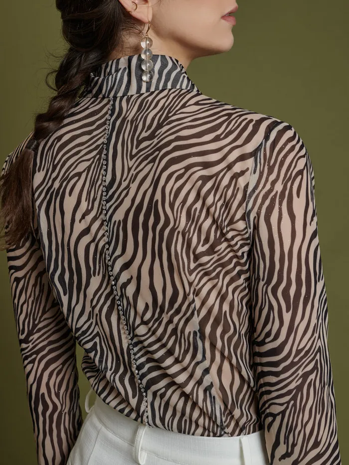 Womenswear Tops Sister Jane Ghospell Elise Mesh Shirt Rosewood Brown