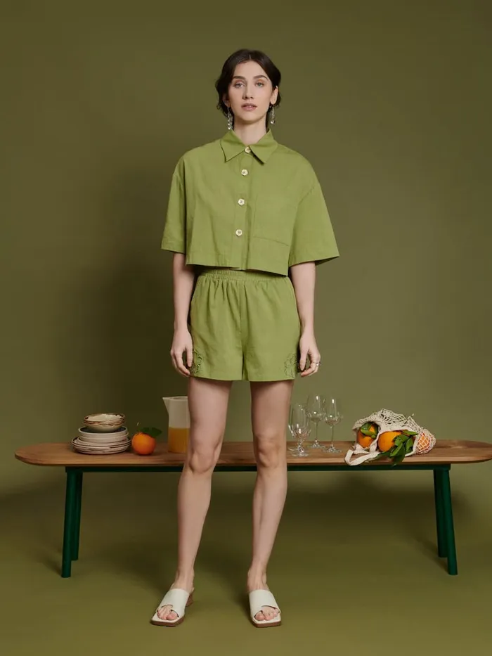 Womenswear Tops Sister Jane Ghospell Gina High Low Top Moss Green