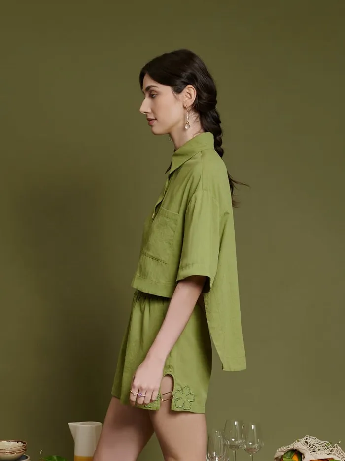 Womenswear Tops Sister Jane Ghospell Gina High Low Top Moss Green
