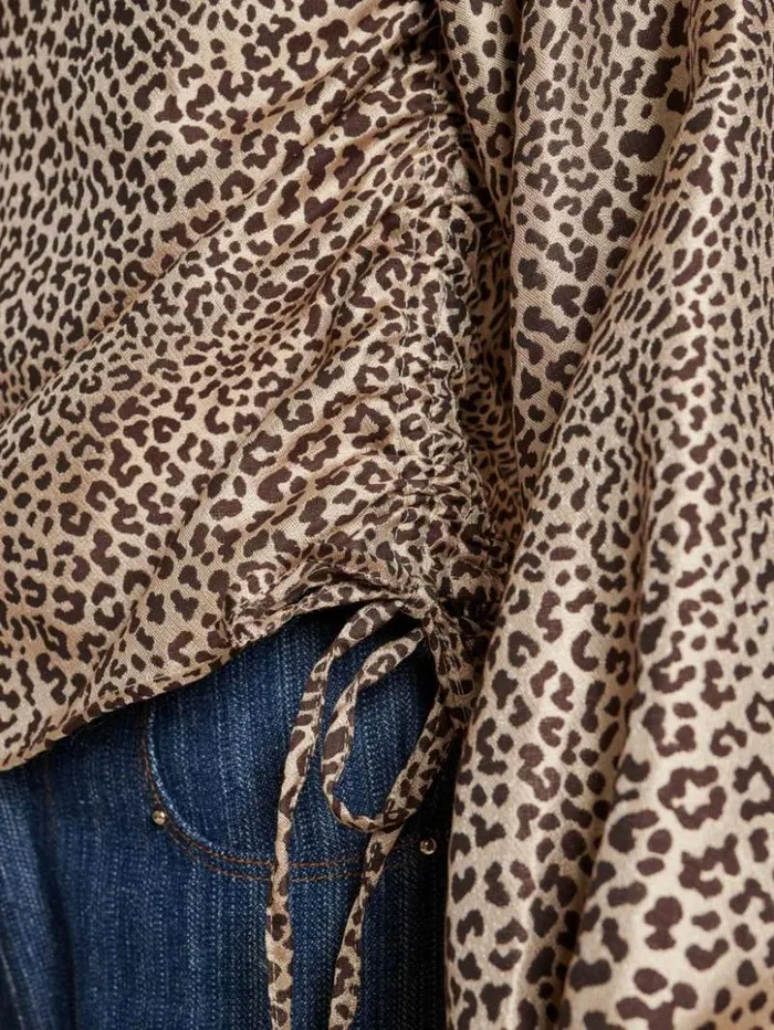 Womenswear Tops Sister Jane Ghospell Leighton Leopard Ruched Top Leopard Tan