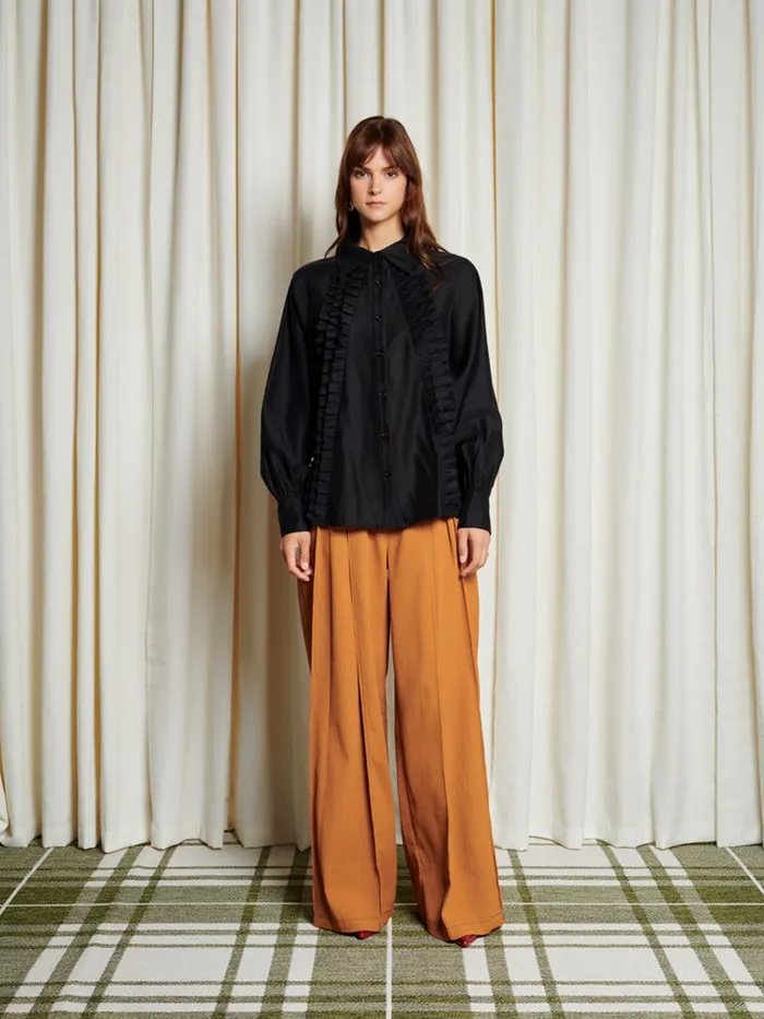 Womenswear Tops Sister Jane Ghospell Lundy Ruffle Shirt Coal Black