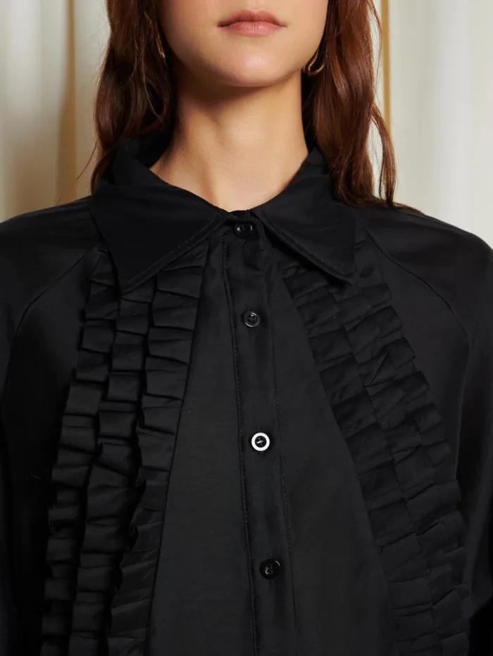 Womenswear Tops Sister Jane Ghospell Lundy Ruffle Shirt Coal Black