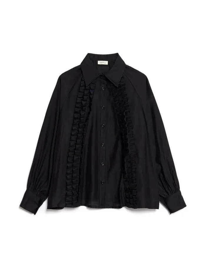 Womenswear Tops Sister Jane Ghospell Lundy Ruffle Shirt Coal Black