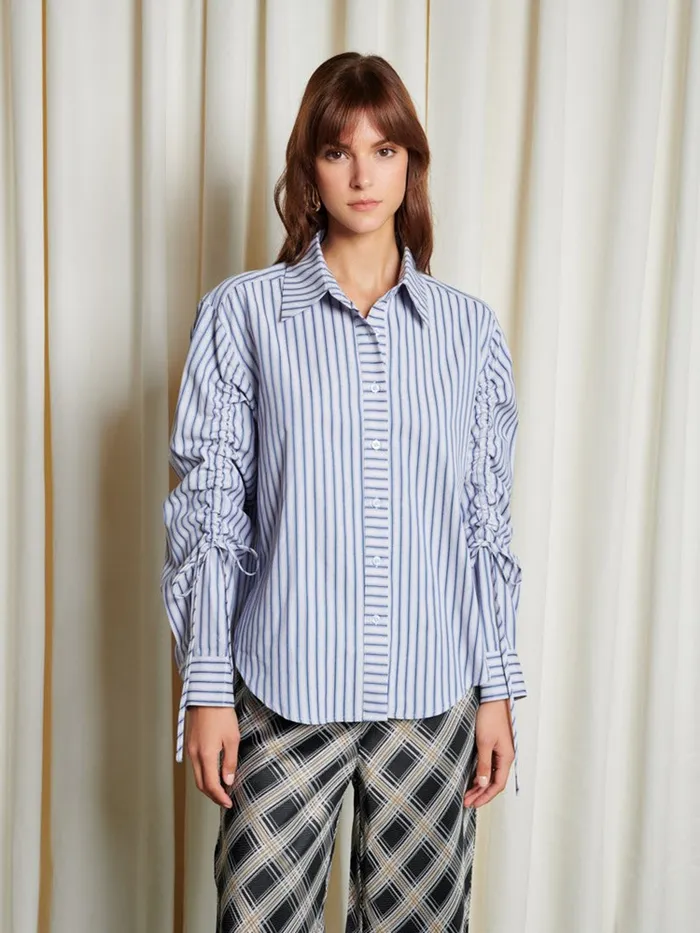 Womenswear Tops Sister Jane Ghospell Skye Striped Shirt Navy Blue Stripes