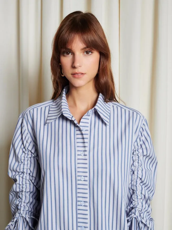 Womenswear Tops Sister Jane Ghospell Skye Striped Shirt Navy Blue Stripes