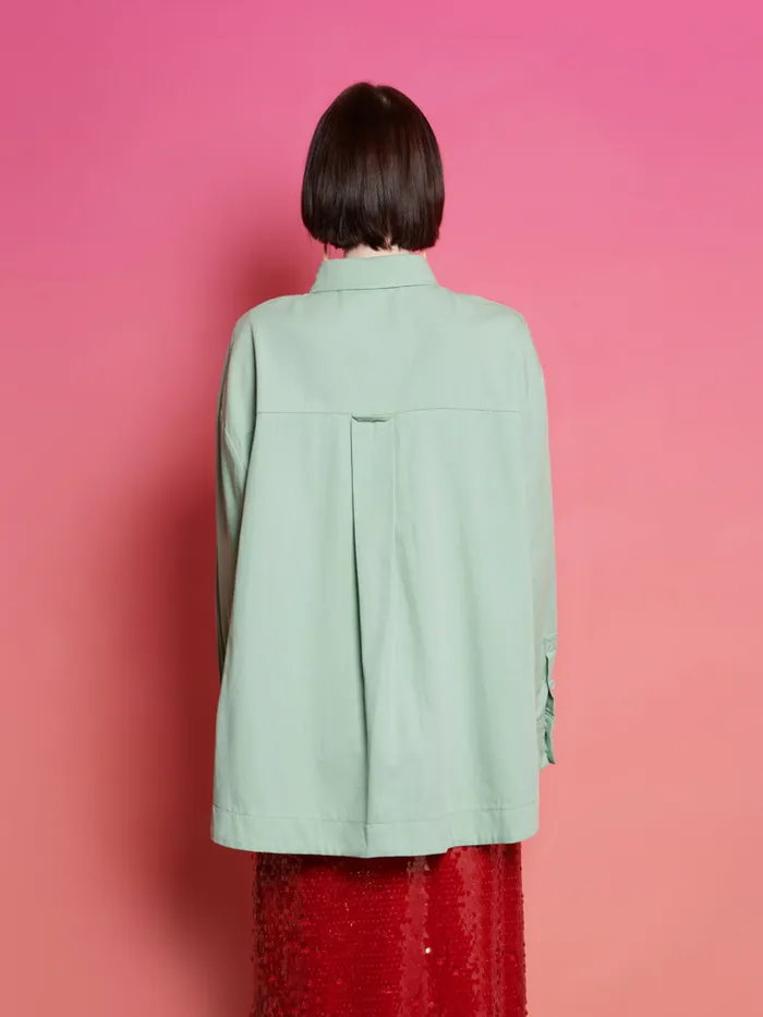 Womenswear Tops Sister Jane Ghospell Swayer Oversized Shirt Office Green