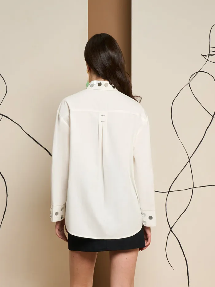 Womenswear Tops Sister Jane Ghospell Tabi Mirror Shirt Pearled White