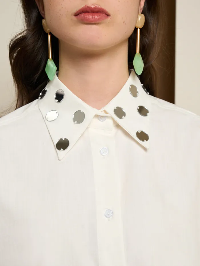 Womenswear Tops Sister Jane Ghospell Tabi Mirror Shirt Pearled White
