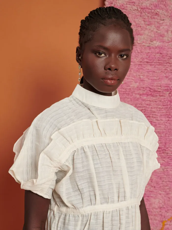 Womenswear Tops Sister Jane Ghospell Yasmin Ruched Top Ivory Cream