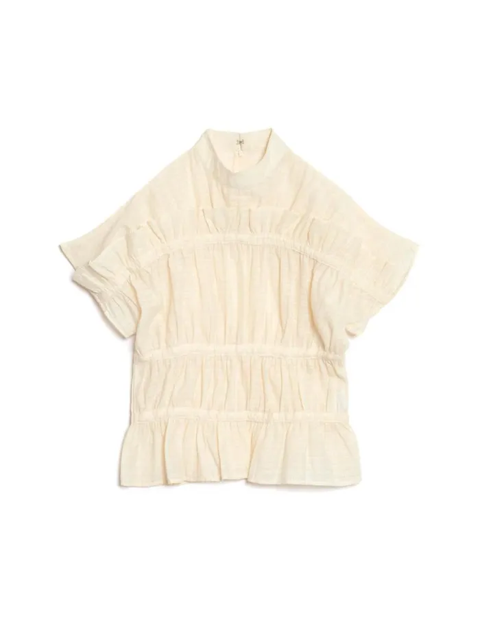 Womenswear Tops Sister Jane Ghospell Yasmin Ruched Top Ivory Cream