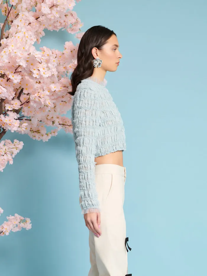 Womenswear Tops Sister Jane Lilith Shirring Top Baby Blue