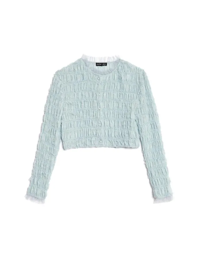 Womenswear Tops Sister Jane Lilith Shirring Top Baby Blue