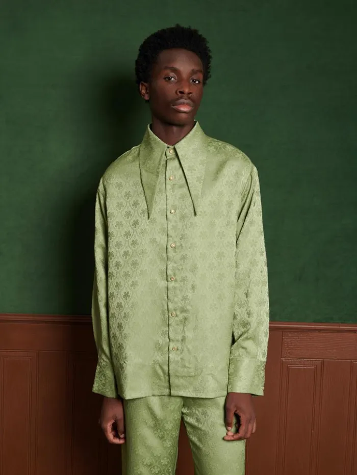 Womenswear Tops Sister Jane Lucas Jacquard Shirt Olive Green