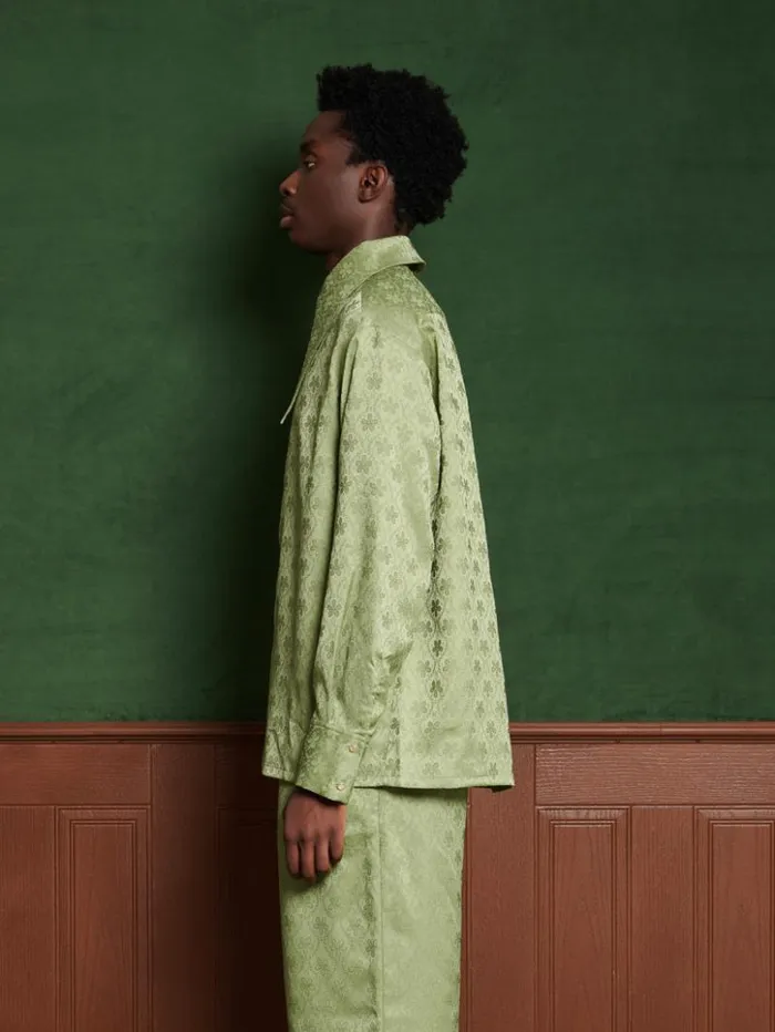 Womenswear Tops Sister Jane Lucas Jacquard Shirt Olive Green