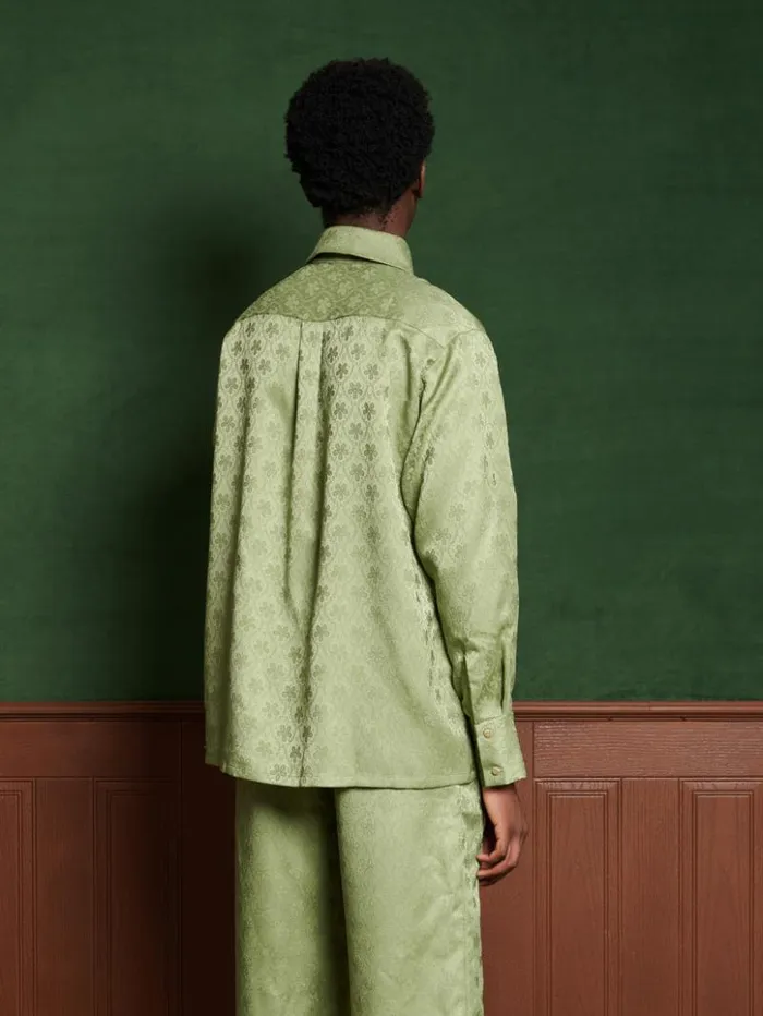 Womenswear Tops Sister Jane Lucas Jacquard Shirt Olive Green