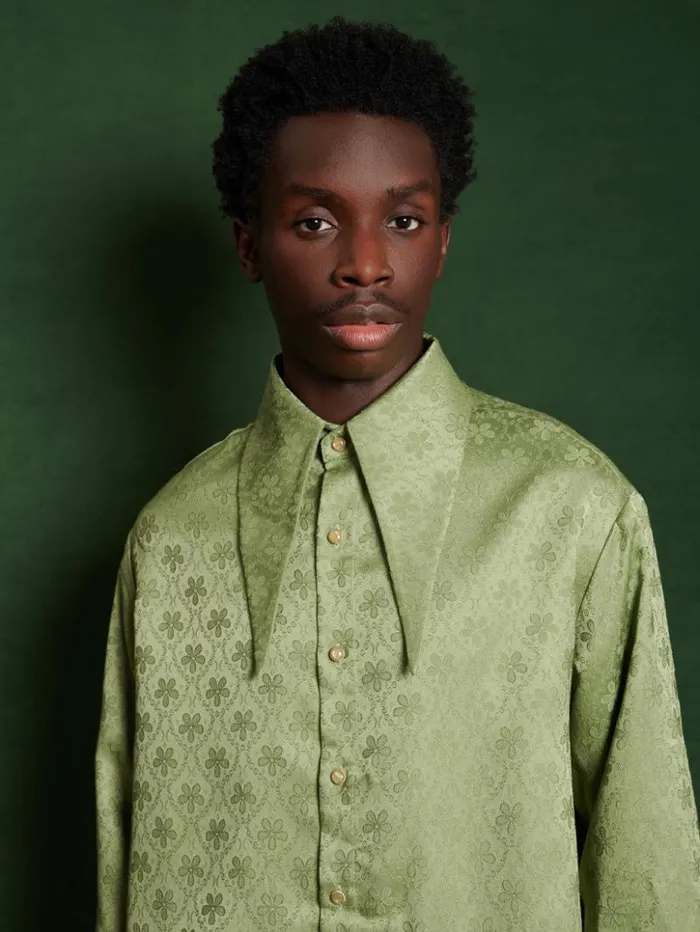 Womenswear Tops Sister Jane Lucas Jacquard Shirt Olive Green
