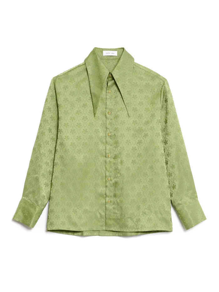 Womenswear Tops Sister Jane Lucas Jacquard Shirt Olive Green