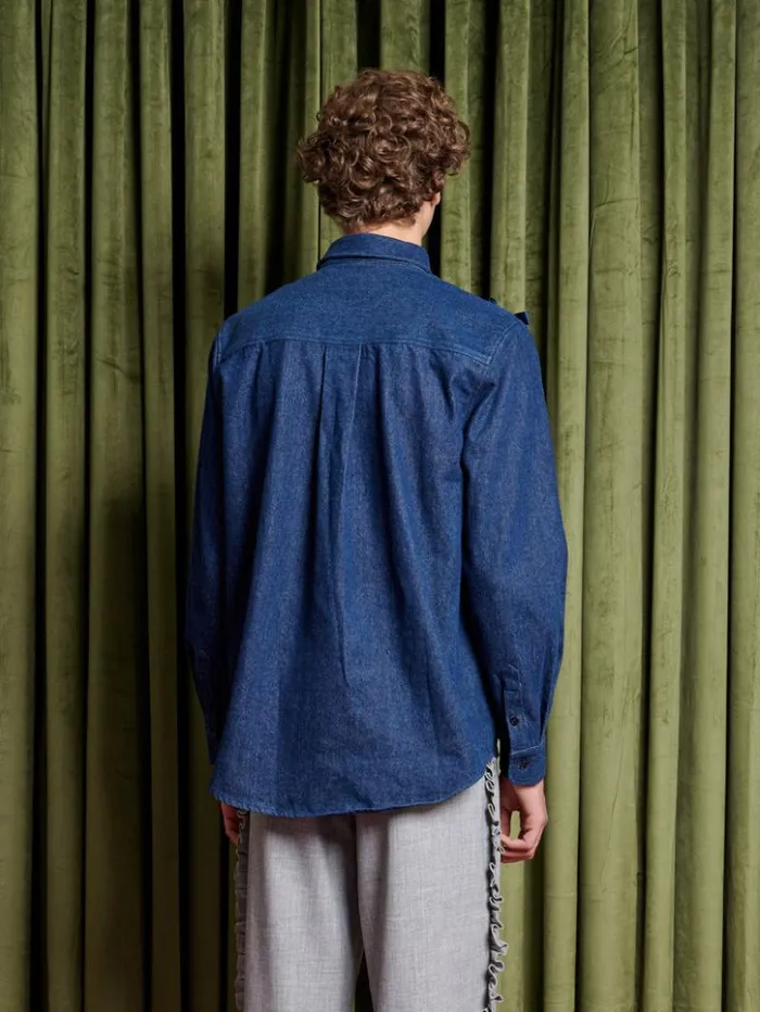 Womenswear Tops Sister Jane Lyrical Bow Shirt Indigo Blue