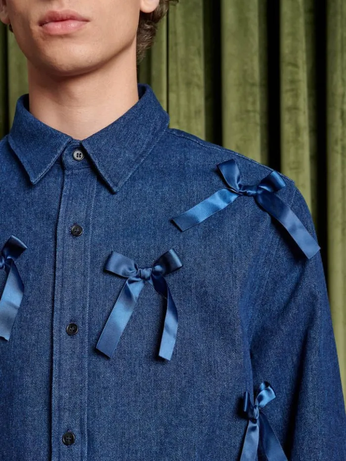 Womenswear Tops Sister Jane Lyrical Bow Shirt Indigo Blue