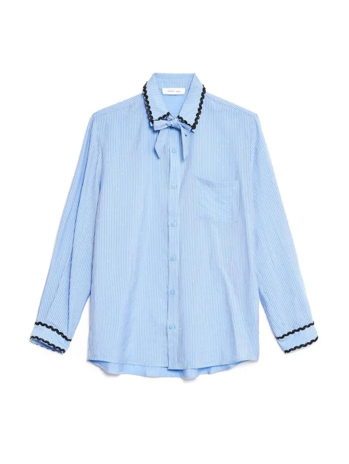 Womenswear Tops Sister Jane Penny Stripe Gem Shirt Oxford Blue