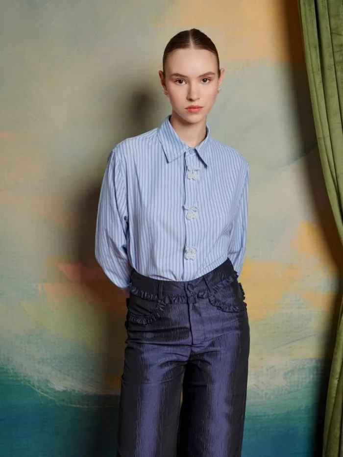 Womenswear Tops Sister Jane Penny Stripe Shirt Stripe Blue