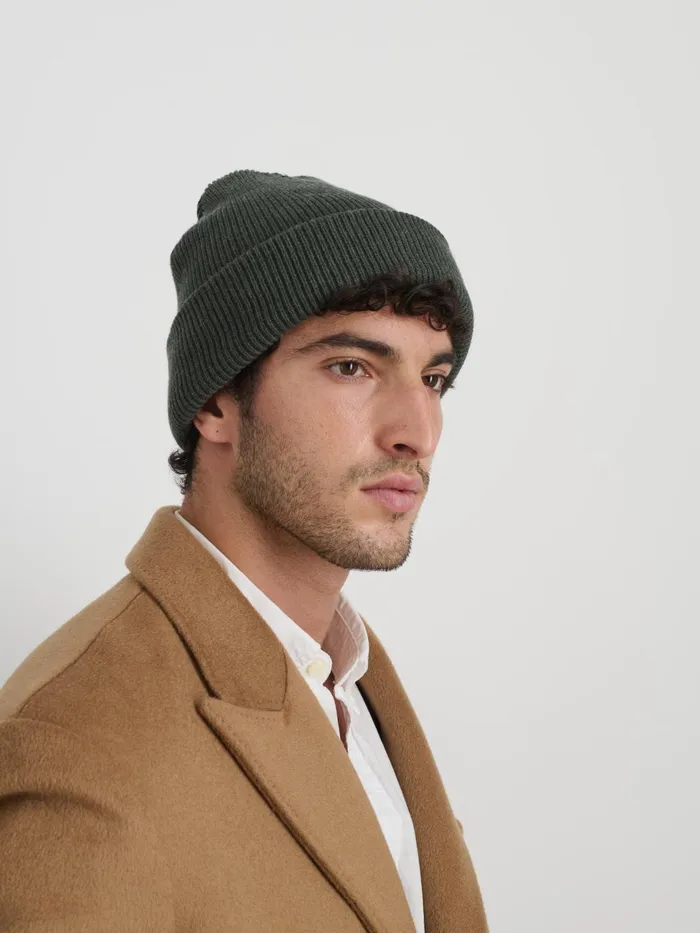 Wool Cotton Beanie Heather Olive Women Alex Mill