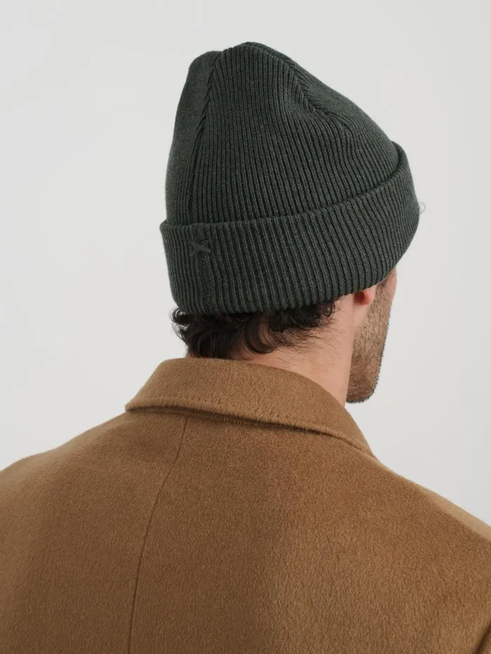 Wool Cotton Beanie Heather Olive Women Alex Mill