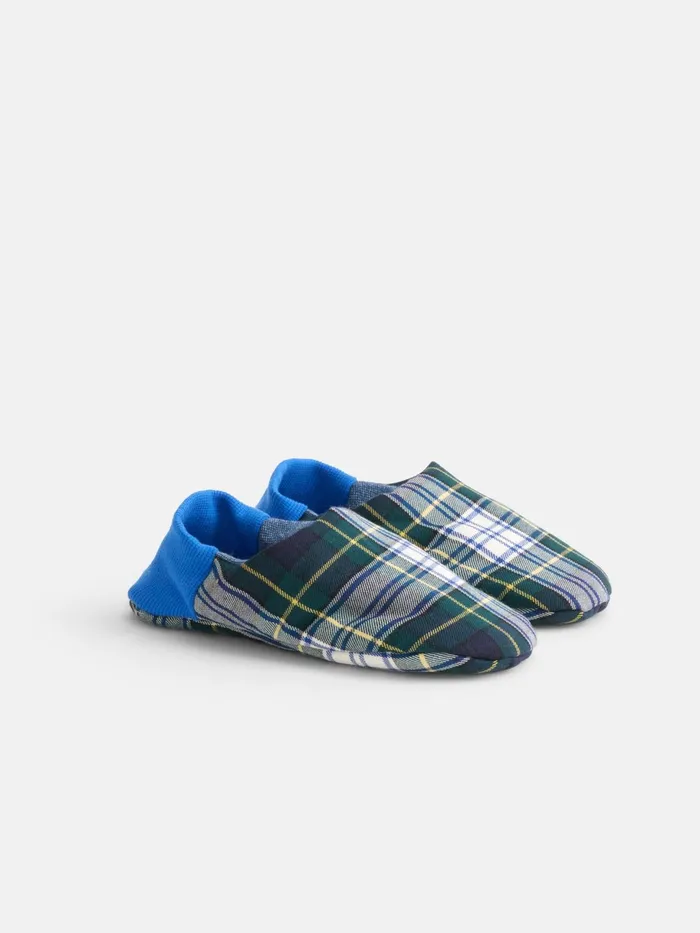 Wool Plaid House Shoes Blue Men Alex Mill
